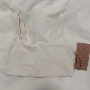 Girlfriend Collective Ivory Tommy Cropped Sports Bra XS